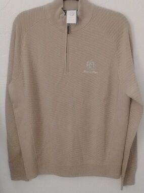 Men's B-Draddy Mar-a-Lago Half-Zip Sweater Merino Wool Classic Comfort NWT L
